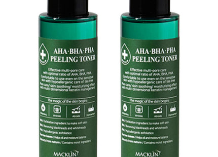 MACLEAN COSMETICS  AHA BHA PHA Peeling Toner, 150ml, 2 Count