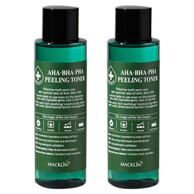 MACLEAN COSMETICS  AHA BHA PHA Peeling Toner, 150ml, 2 Count