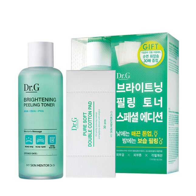 DR.G  BRIGHTENING PEELING TONER 170ml + Cotton Pads Set