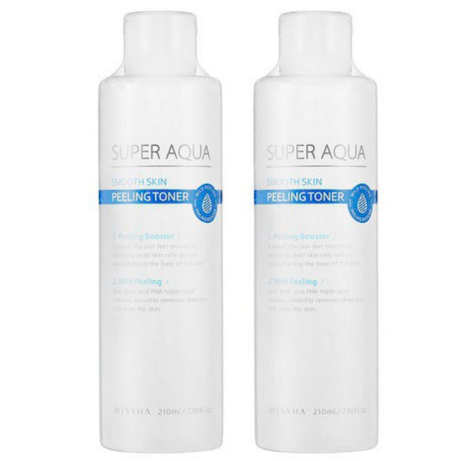 MISSHA  Super Aqua Smooth Skin Peeling Toner, 210ml, 2 Count