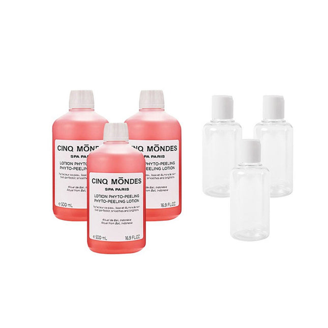 CHAMPS MONDE Phyto Peeling Toner 500ml x 3p + Press Cap Container 50ml x 3p, 1 Set
