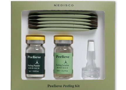 MEDISCO Herbal Peeling Kit Seaweed Facial Exfoliating Powder 1g + Solution 8ml + Cica Cream, 1 Set
