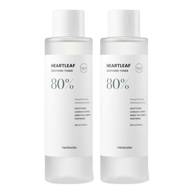 HUBNOTE  Houttuynia Cordata 80% Low pH Soothing Toner 200ml 2-Pack