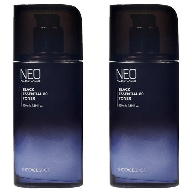 THE FACE SHOP Neo Classic Homme Black Essential 80 Toner, 130ml, 2 Count