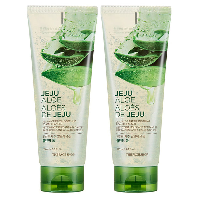 THEFACESHOP  Fresh Jeju Aloe Soothing Cleansing Foam 150ml 2-Pack