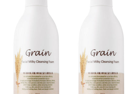 MEDIFLOWER  Grainy Facial Milky Cleansing Foam, 500ml, 2 Count