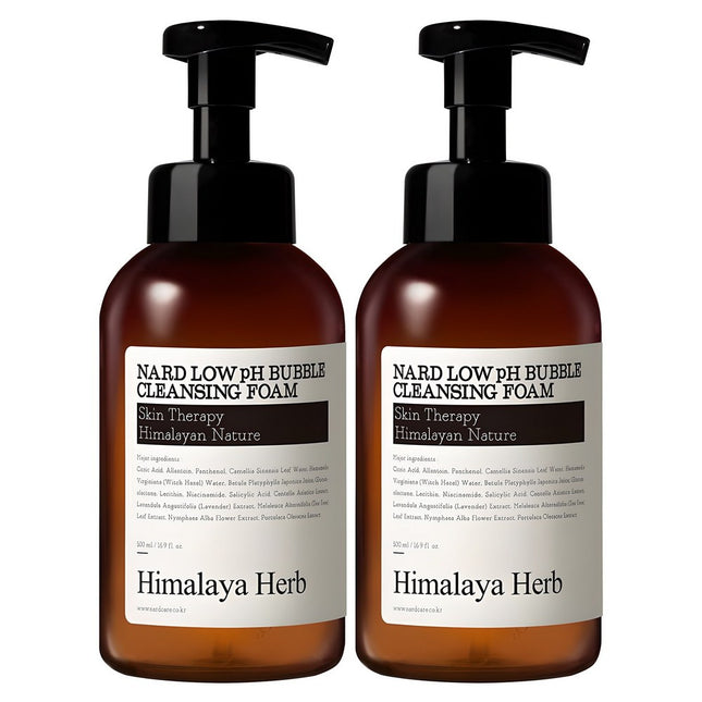 NAD  Mildly Acidic Bubble Cleansing Foam, 500ml, 2 Count