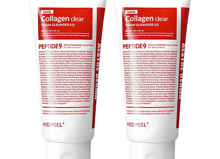 MEDI-PEEL  Red Lacto Collagen Clear Foam Cleanser 2.0, 120ml, 2 count