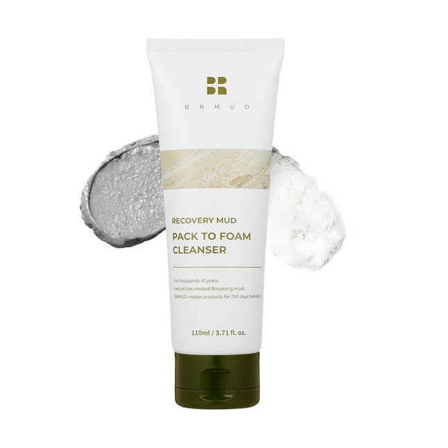 BEALMUD  Recovery Mud Mildly Acidic Gentle Pack to Foam Cleansing Foam, 110ml, 1 Count
