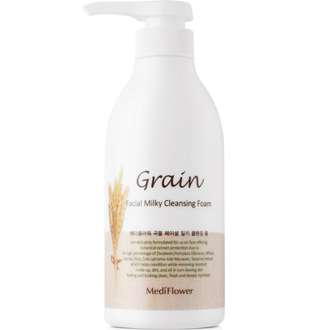 MEDIFLOWER  Grain Facial Milky Cleansing Foam 500ml 1 Pack