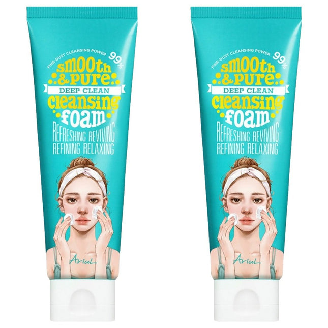 ARIEL  Smooth & Pure Deep Clean Cleansing Foam, 120ml, 2 Count