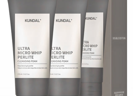 KUNDAL  Ultra Micro Whip Pearlite Foam Cleansing, 175ml, 2 Count