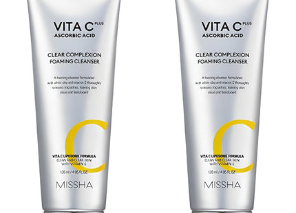 MISSHA  Vita C Plus Eraser Cleansing Foam, 120ml, 2 Count
