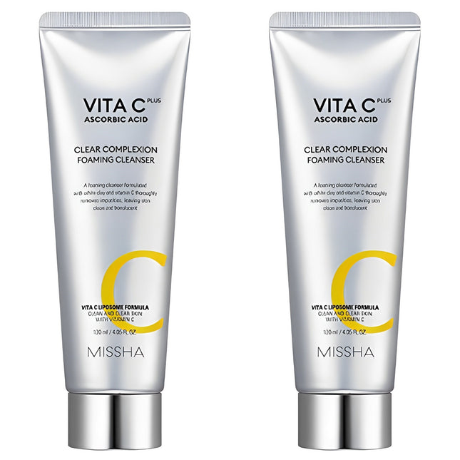 MISSHA  Vita C Plus Eraser Cleansing Foam, 120ml, 2 Count