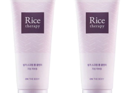 ON THE BODY  Rice Therapy Rice Bran Scrub Foam Cleanser, 150g, 2 Count
