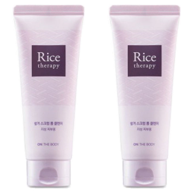ON THE BODY  Rice Therapy Rice Bran Scrub Foam Cleanser, 150g, 2 Count