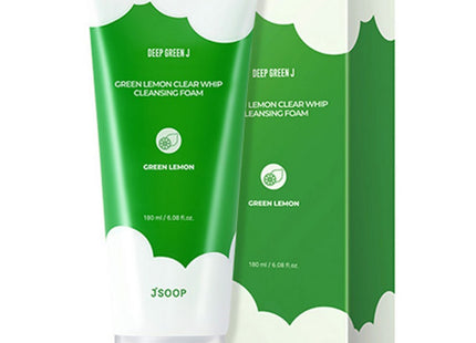 JSUP  Deep Green Jay Green Lemon Clear Whip Cleansing Foam, 180g, 180ml, 1 Count