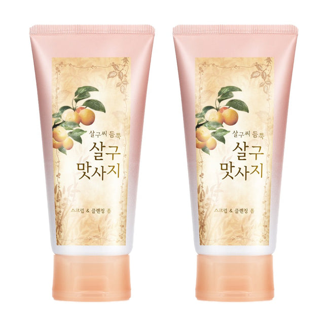 LG HOUSEHOLD & HEALTH CARE  Apricot Scrub & Cleansing Foam, 120g, 2 Count