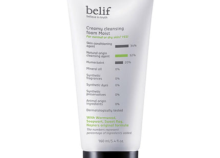 BELIF  Creamy Cleansing Foam Moist 160ml 1 Pack