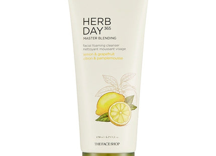 THE FACE SHOP  Herb Day 365 Master Blending Cleansing Foam Lemon & Grapefruit 170ml 1 Each