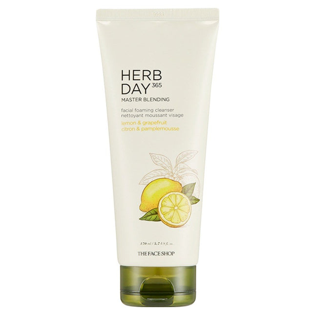 THE FACE SHOP  Herb Day 365 Master Blending Cleansing Foam Lemon & Grapefruit 170ml 1 Each