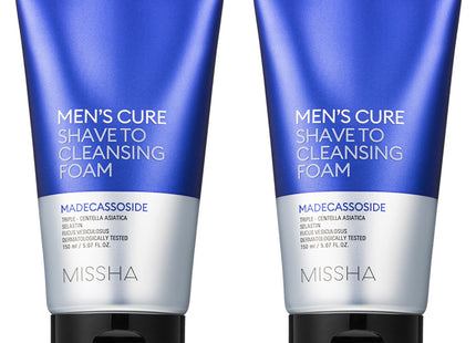 MISA  MEN'S CURE SHAVE TO CLEANSING FOAM, 150ML, 2 BOTTLES