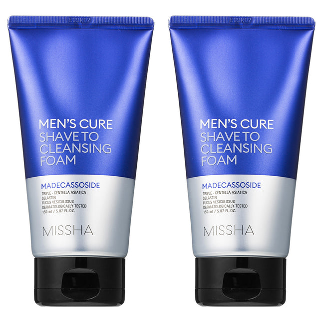 MISA  MEN'S CURE SHAVE TO CLEANSING FOAM, 150ML, 2 BOTTLES