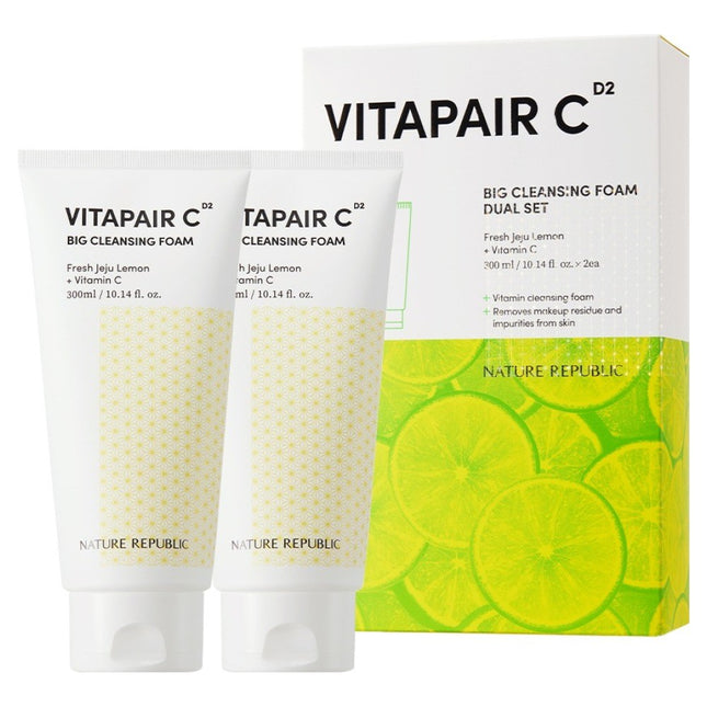 NATURE REPUBLIC  Vita Pair C Big Foam Cleanser 300ml 2 Pack