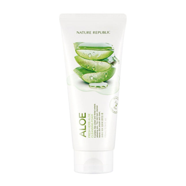 NATURE REPUBLIC Fresh Herb Aloe Cleansing Foam, 170ml, 2 Count