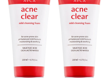ABCA  Acne Clear Cleansing Foam, 200ml, 2 Count
