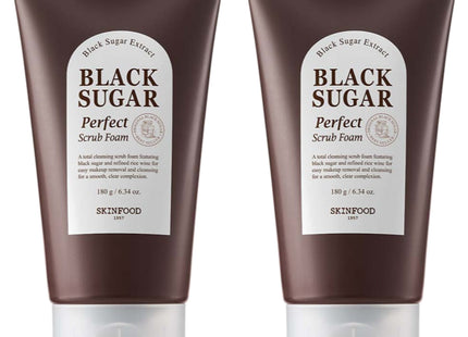 SKINFOOD  Black Sugar Perfect Scrub Foam 180g (2 Pack)