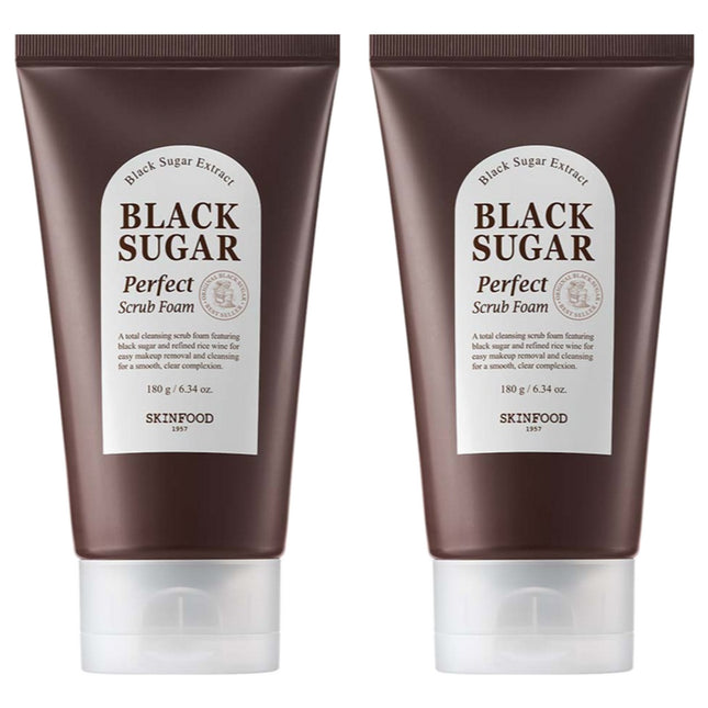 SKINFOOD  Black Sugar Perfect Scrub Foam 180g (2 Pack)