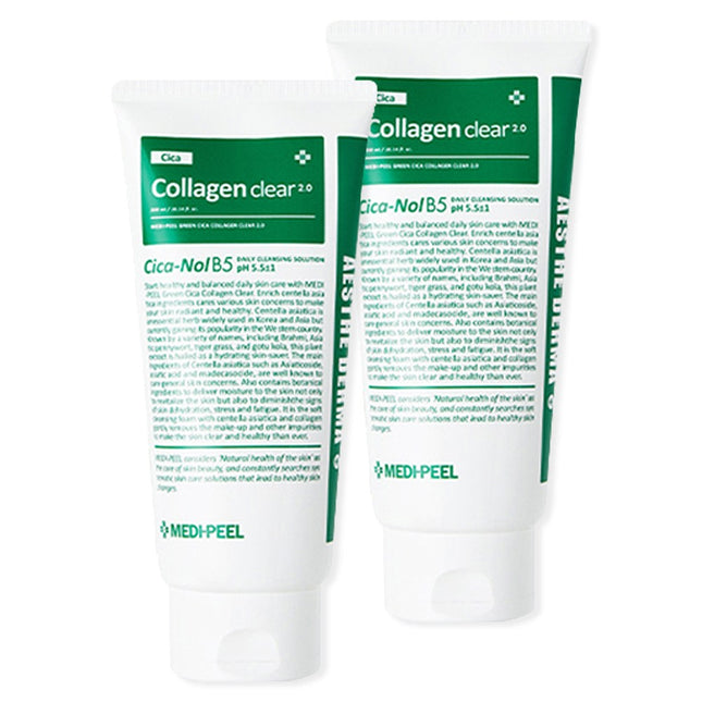 MEDI-PEEL  Green Cica Collagen Clear Gel Cleanser 2.0, 300ml, 2 Count