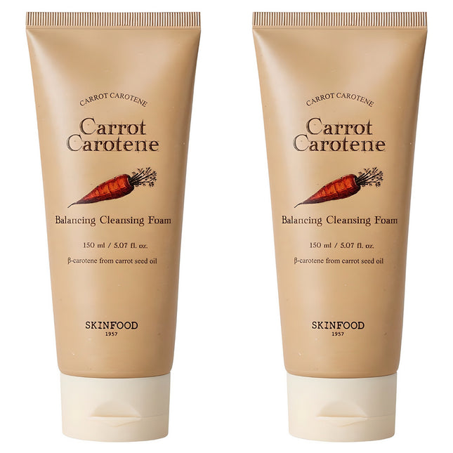 SKINFOOD  Carrot Carotene Balancing Cleansing Foam, 150ml, 2 Count
