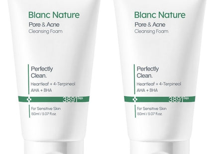BLANC NATURE  Acne Care Cleansing Foam 150ml 2 Count