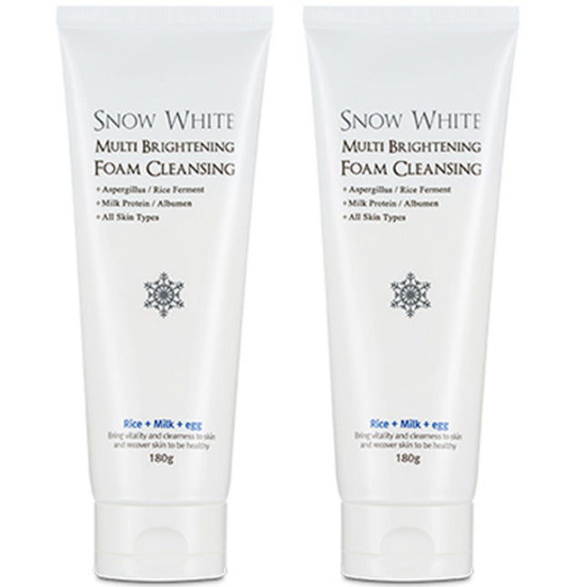 BEAUTY RECIPE  Snow White Multi-Brightening Foam Cleansing, 180g, 2 Count