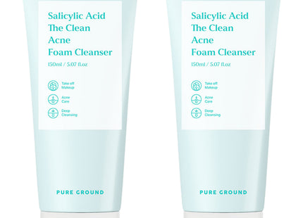 PUREGROUND The Clean Acne Foam Cleanser 150ml 2 Count