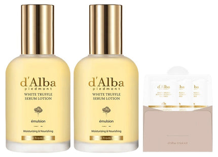 D'ALBA  White Truffle Moisturizing Serum Lotion, 100ml, 2-Pack