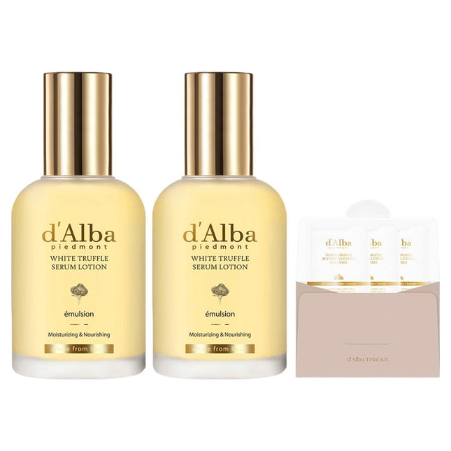 D'ALBA  White Truffle Moisturizing Serum Lotion, 100ml, 2-Pack