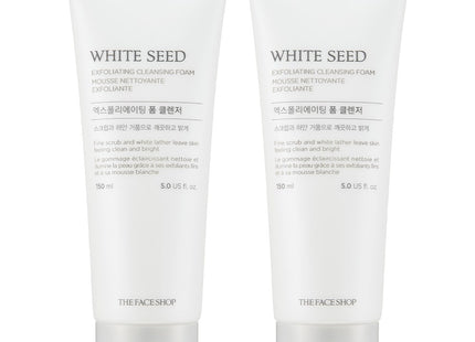 THE FACE SHOP  White Seed Exfoliating Foam Cleanser 150ml 2 Count
