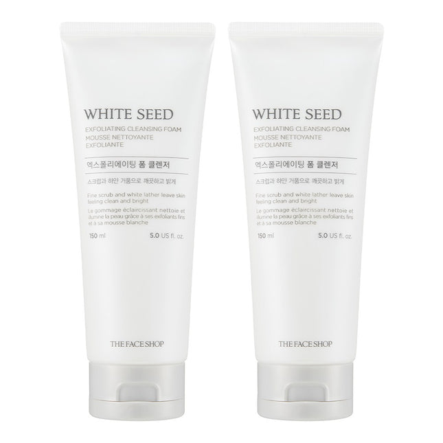 THE FACE SHOP  White Seed Exfoliating Foam Cleanser 150ml 2 Count