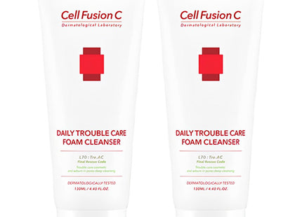 CELL FUSION C  Triac Daily Trouble Care Foam Cleanser, 130ml, 2 Pack