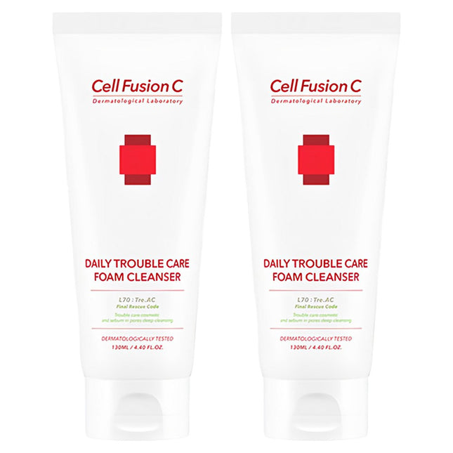 CELL FUSION C  Triac Daily Trouble Care Foam Cleanser, 130ml, 2 Pack