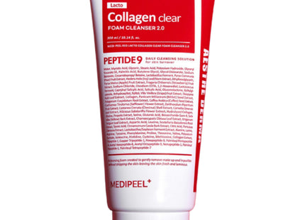 MEDI-PEEL  Red Lacto Collagen Clear Foam Cleanser 2.0, 300ml, 2 Count
