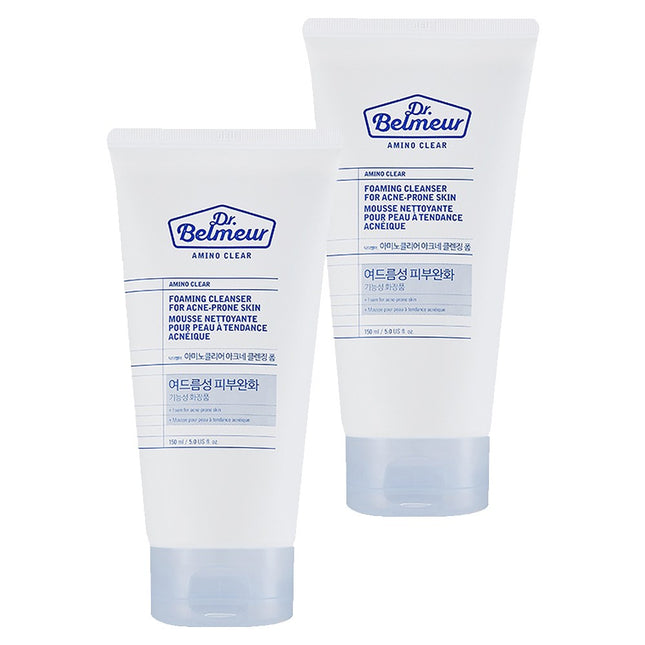 THE FACE SHOP Dr.Belmeur Amino Clear Acne Cleansing Foam 150ml, Set of 2