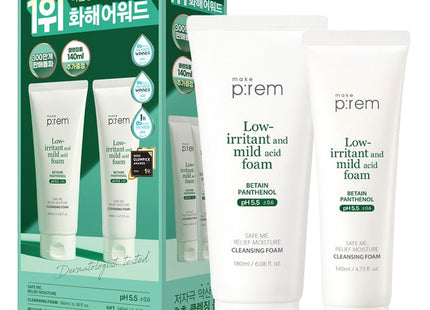 MAKE P:REM  Safe Me Relief Moisture Cleansing Foam Set 180ml 1ea