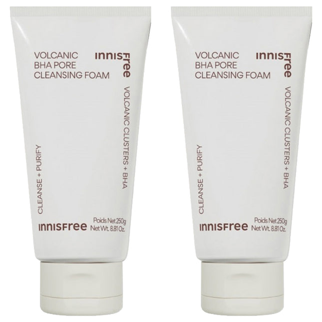 INNISFREE Volcanic BHA Pore Cleansing Foam Large Size, 250g, 2 Count