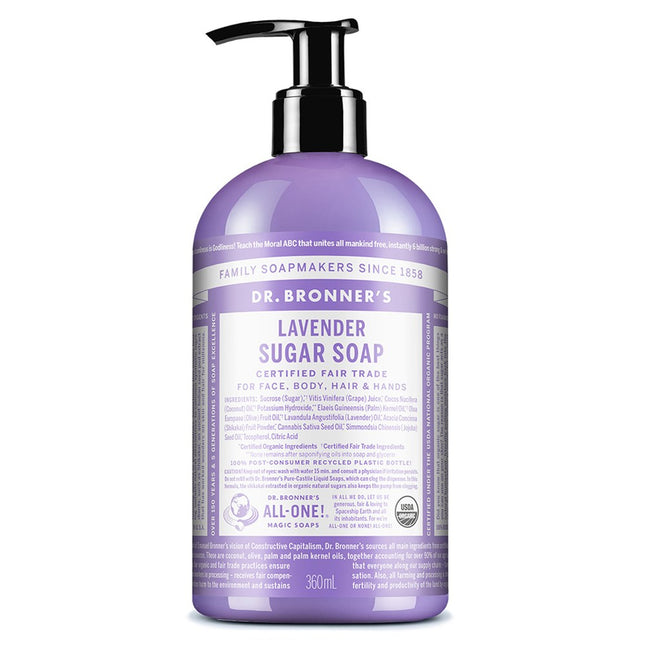 DR. BRONNER'S Dr Bronners Lavender Sugar Soap 360ml 1 Pack