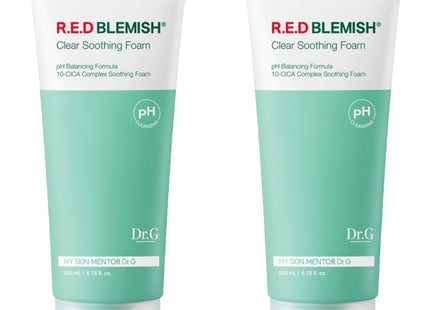DR.G  pH Balanced Red Blemish Soothing Foam, 200ml, 2 Count