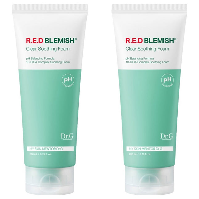 DR.G  pH Balanced Red Blemish Soothing Foam, 200ml, 2 Count